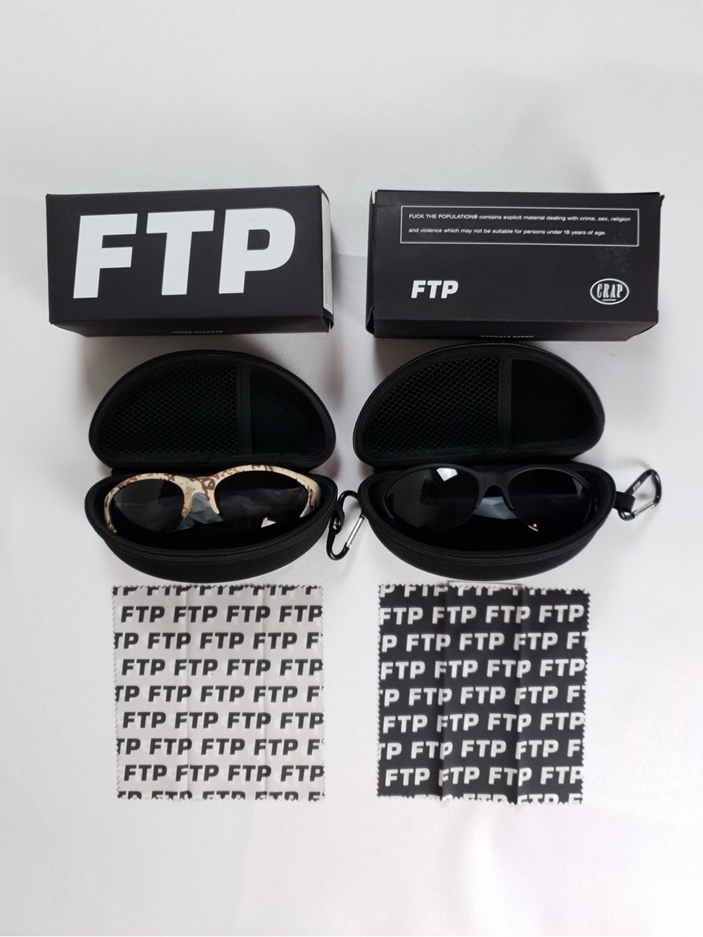 Bundle of (2) FTP x Crap Eyewear FTP Sport Athletic Running Sunglasses Both NEW